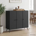 vidaXL Buffet Noir 89 x 34 5 x 80 cm Bois d'ingénierie