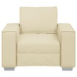 vidaXL Fauteuil Sofa 59 cm avec coussin Crème Faux cuir