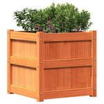 vidaXL Jardinière cire marron 50x50x50 cm bois de pin massif