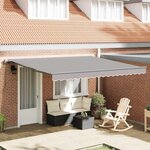 vidaXL Auvent Rétractable Gris clair 400 × 300 cm tissu