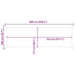 vidaXL Voile d'ombre Gris clair et blanc 6 x 2 m