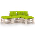vidaXL Salon palette de jardin 4 Pièces avec coussins bois de pin
