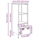 vidaXL Buffet haut rose 35x39x103 5 cm acier