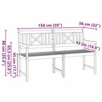 vidaXL Banc de jardin 150x56x90 cm en bois d'acacia massif