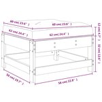 vidaXL Repose-pied de jardin et coussin marron miel bois de pin massif