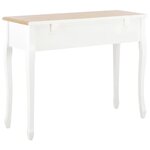 vidaXL Table de console et coiffeuse avec 3 tiroirs Blanc