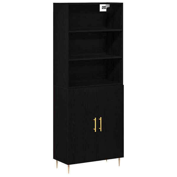 vidaXL Haut Armoire Montage mural 2 Pièces Chêne noir 70 x 34 x 180 cm