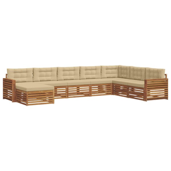 vidaXL Ensemble de canapés d'extérieur 8 pc Naturel et Beige