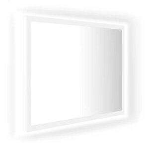 vidaXL Miroir à LED de salle de bain Blanc 60x8 5x37 cm Acrylique