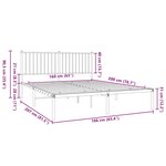vidaXL Cadre de lit métal sans matelas et tête de lit noir 160x200 cm