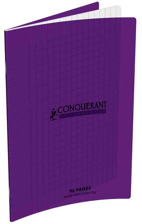 Cahier 240 x 320 mm, séyès, 96 pages violet CONQUÉRANT SEPT