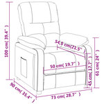 vidaXL Fauteuil inclinable Gris clair Tissu