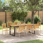 vidaXL Ensemble de salle à manger pour jardin 9 Pièces Beige