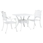 vidaXL Ensemble de tables de jardin 3 Pièces Blanc 80 x 80 x 75 cm