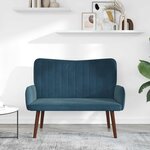 vidaXL Sofa 2 places Bleu 115 x 61 x 87 cm Velours