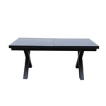 Table de jardin extensible 10 places xeres gris aluminium 180/240x100x77cm