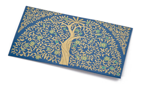PAPERTREE GAIA Lot de 5 Enveloppes cadeau 19*10 Bleu roi