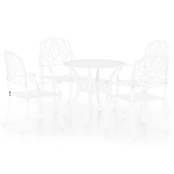 vidaXL Ensemble de bistro 5 Pièces Aluminium coulé Blanc