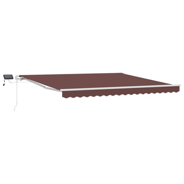 vidaXL Auvent manuel rétractable avec LED marron 400x300 cm