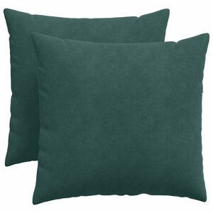 vidaXL Coussins de canapé 2 Pièces Vert foncé 50 x 50 cm