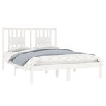 vidaXL Cadre de lit sans matelas blanc bois massif