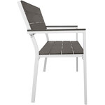 Tectake Banc de jardin Line - gris clair/blanc