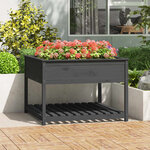 vidaXL Jardinière et étagère Gris 111 5x111 5x81 cm Bois massif de pin