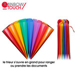 Trieur accordéon 8 compartiments en plastique A4 RAINBOW TOUCH