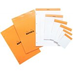 Bloc ORANGE N°13 10,5 x14,8 - 80F agrafées - 80g - Q.5x5 RHODIA