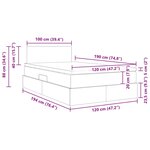 vidaXL Lit avec rangement et LED avec matelas Taupe 120 x 190 cm tissu