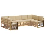vidaXL Ensemble de canapés d'extérieur 9 Pièces Blanc et Beige
