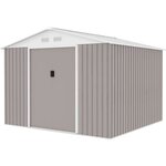 Abri de jardin en métal 7 06 m² - 277 x 255 x 202 cm - Kit d'ancrage inclus - Taupe