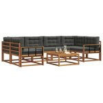 vidaXL Ensemble de canapés d'extérieur 7 Pièces Naturel et Anthracite