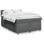 vidaXL Sommier à lattes de lit avec matelas Gris foncé 160x200cm Tissu