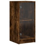 vidaXL Armoire latérale avec portes en verre chêne fumé 35x37x75 5 cm