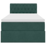 vidaXL Lit avec rangement et LED Vert foncé 90 x 190 cm Velours