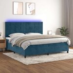 vidaXL Sommier à lattes de lit matelas LED Bleu foncé 200x200 cm