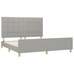 vidaXL Cadre de lit avec tête de lit Gris clair 160x200 cm Tissu