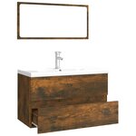 vidaXL Meubles de salle de bain Chêne fumé Bois d'ingénierie