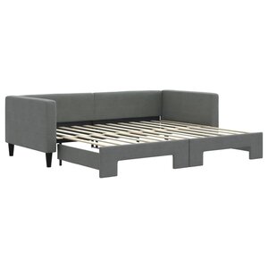 vidaXL Lit de jour avec gigogne sans matelas gris foncé 90x200 cm