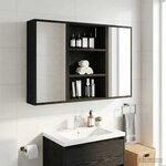 vidaXL Armoire murale de salle de bain Chêne Noir 40 x 16 x 62 5 cm