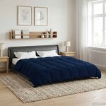 vidaXL Duvet d'été simple Matelassé Bleu foncé 200 x 220 cm Microfibre