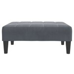 vidaXL Canapé-lit à 2 places avec repose-pied gris foncé velours