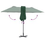 vidaXL Parasol de jardin Vert 380 x 196 x 235 cm