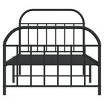 vidaXL Cadre de lit métal sans matelas avec pied de lit noir 107x203cm