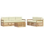 vidaXL Ensemble de canapés d'extérieur 6 Pièces Blanc et crème