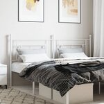 vidaXL Tête de lit métal blanc 180 cm