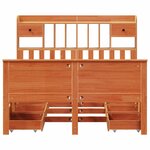 vidaXL Lit bibliothèque sans matelas cire marron 140x190 cm pin massif
