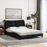 vidaXL Lit avec matelas Hvar noir 140x200 cm tissu