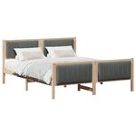 vidaXL Cadre de lit avec tête de lit marron et gris foncé 150 x 200 cm